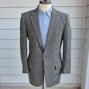 1950S TWEED Eagle Clothes Beige Grey Red Weave Weave Sz 40 R Mens Sport Coat VTG